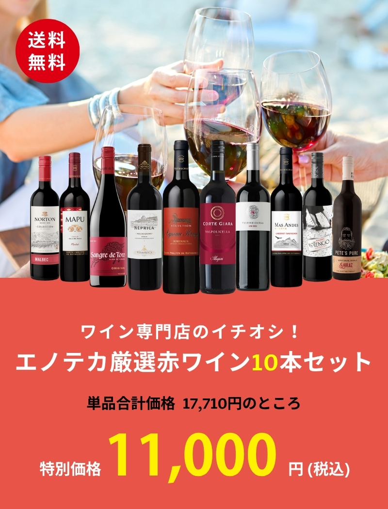 1セット限定！かなりお得！エノテカ赤ワイン6本セット　送料込み ワイン ワインセット エノテカ ワイン専門店のイチオシ
