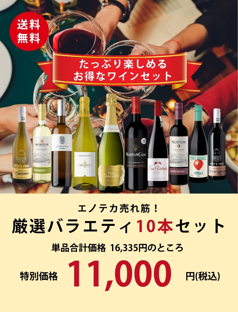 ワイン ワインセット エノテカ売れ筋！厳選バラエティー10本セット