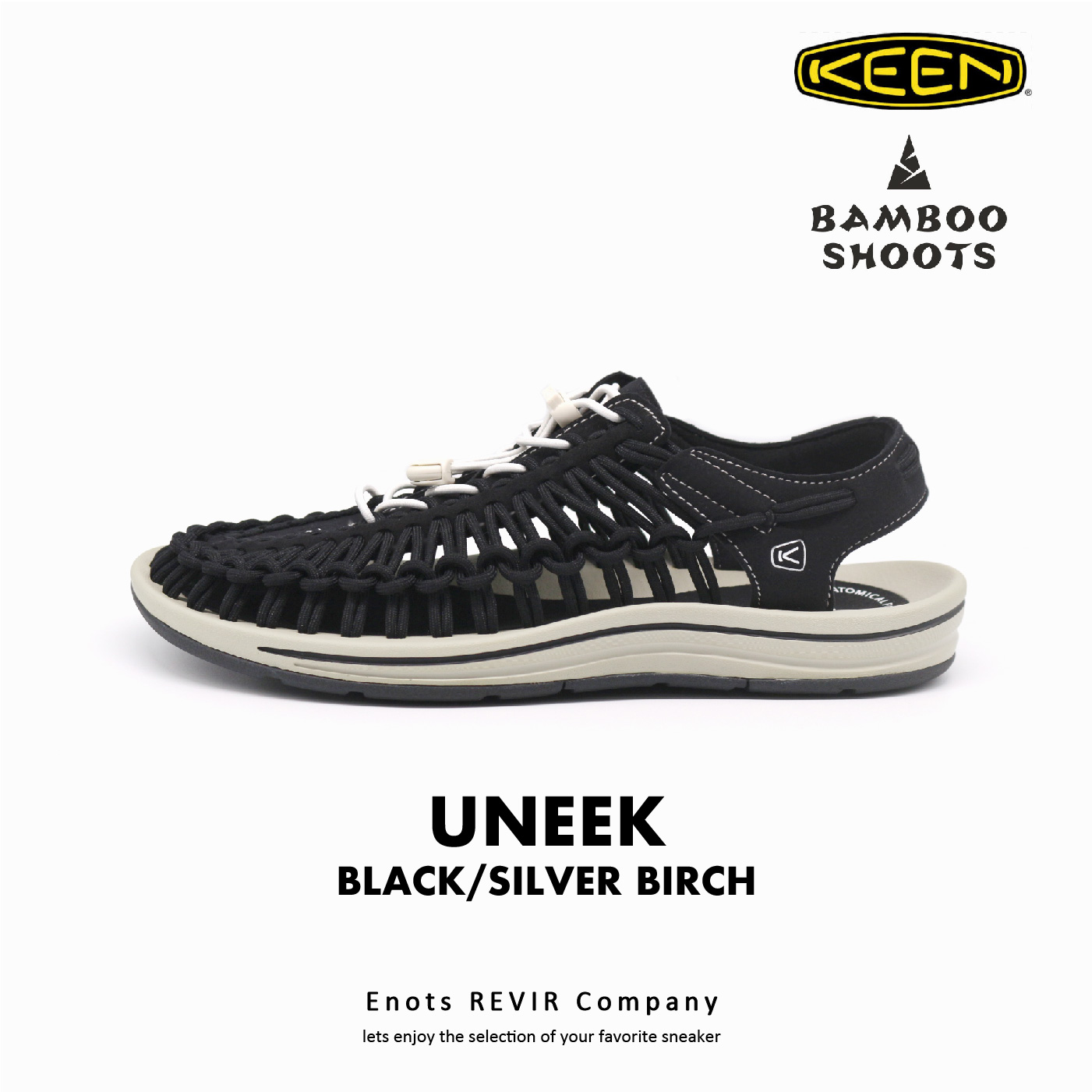 KEEN UNEEK 1027435 BLACK/SILVER BIRCH BAMBOO SHOOTS キーン