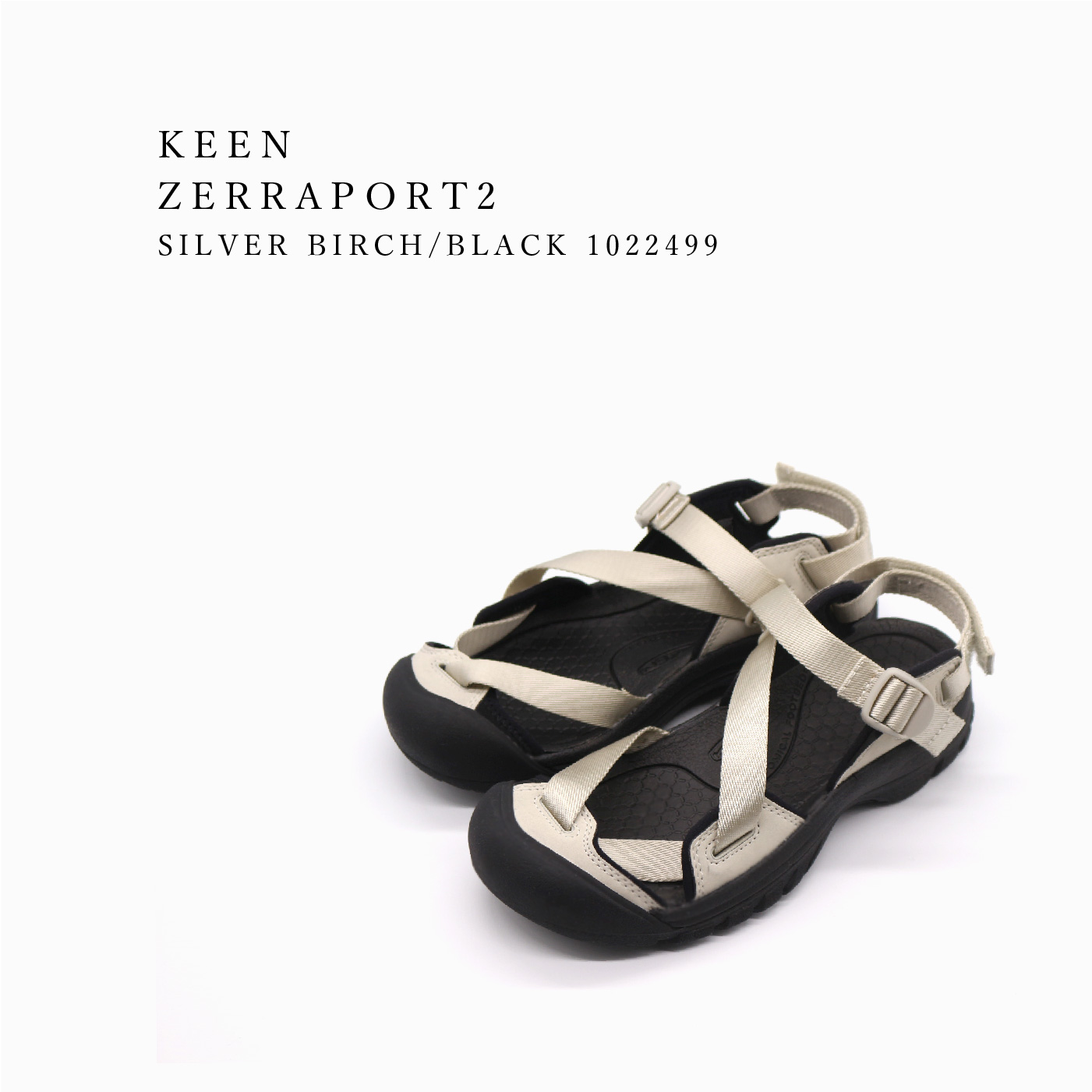 KEEN キーン サンダル ゼラポート2 レディース ZERRAPORT W 1022499 SILVER BIRCH/BLACK ビーチ アウトドア 送料無料｜enots-revir｜02