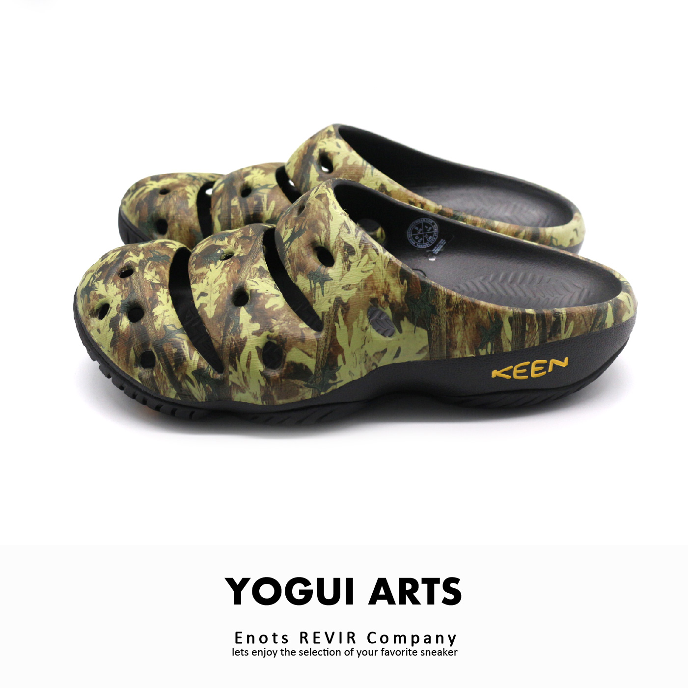 KEEN キーン サンダル ヨギ アーツ メンズ クロッグ YOGUI ARTS 1002034 CAMO GREEN カモグリーン ビーチサンダル ルームシューズ キャンプ アウトドア 送料無料｜enots-revir｜06