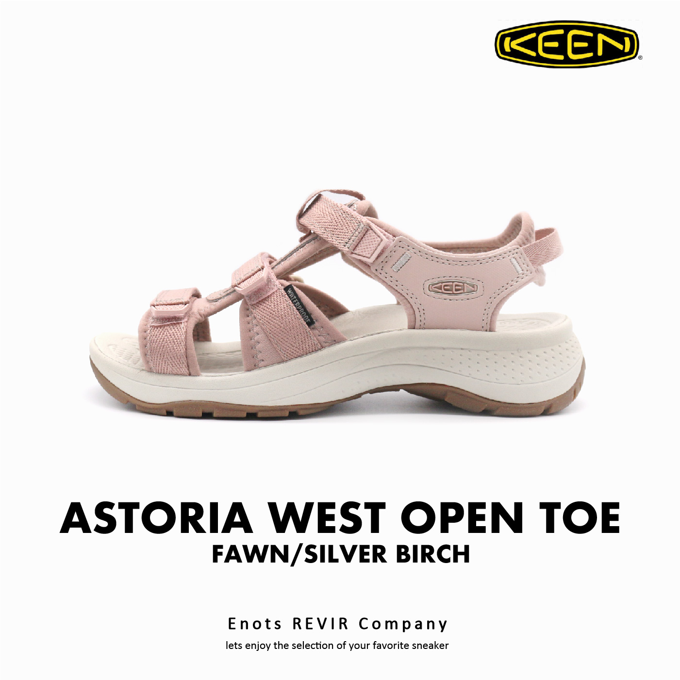 KEEN キーン サンダル レディース アストリア オープン トゥ ASTORIA WEST OPEN TOE W 1027177 FAWN/SILVER BIRCH｜enots-revir