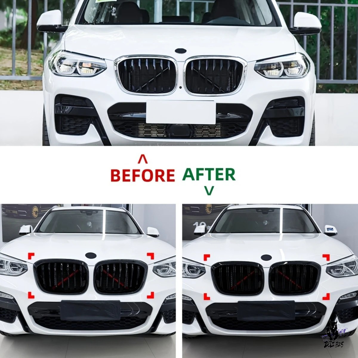 互換品 BMW X3 G01 X4 G02 2018-2022用 フロントキドニーグリル グロス