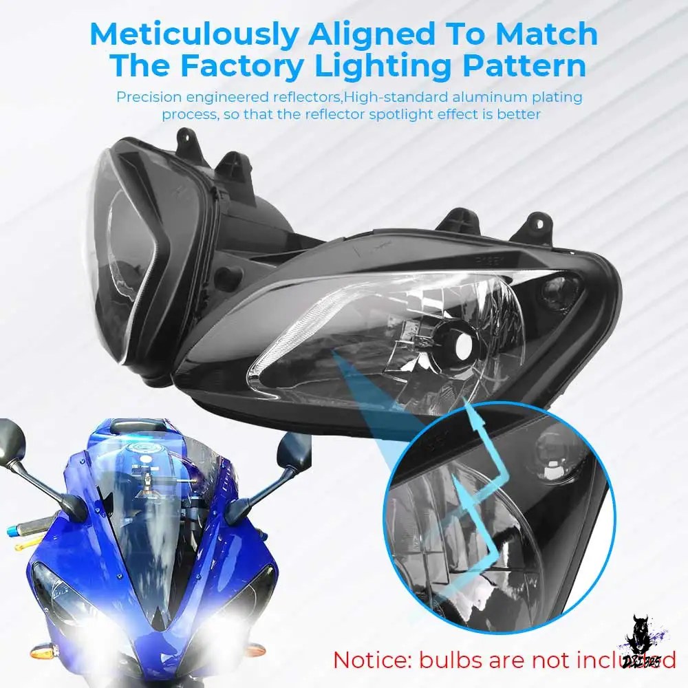 互換品 Yamaha YZF-R1 2002-2003 用 フロントヘッドライトアセンブリ ハウジング_3