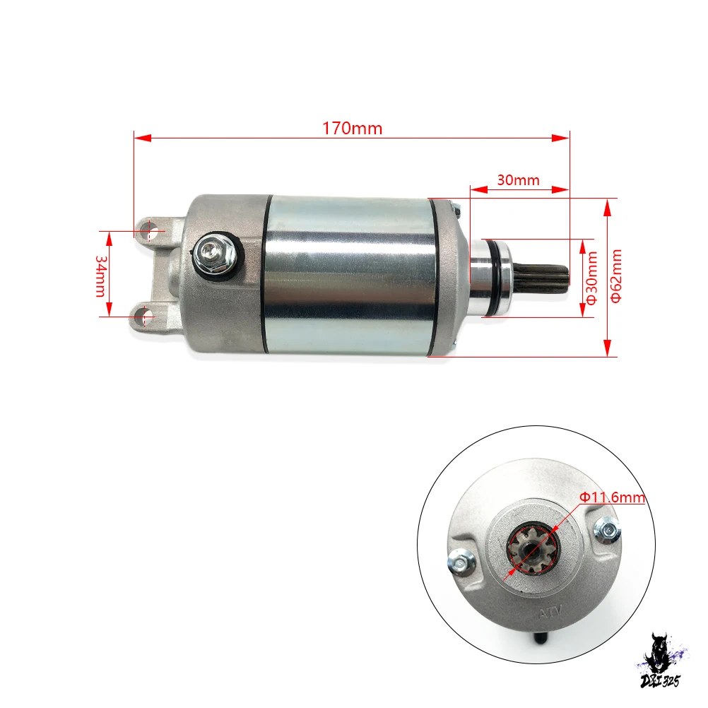 互換品 Suzuki DRZ400/DRZ400E/S/SM 用 スターターモーター 9T 2000-2019年式_1