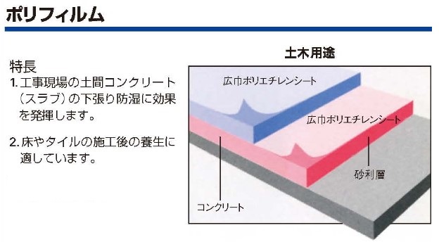 5本入国産ポリシート厚み0.01mmX幅3600mmX100m巻 法人様限定