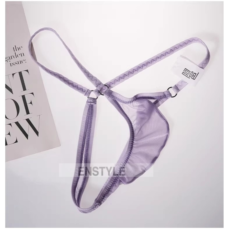 メンズTバック リング付き フルシーム 軽量超薄 シースルー 男性下着 セクシーインナー エンスタイル enstyle ay728dk