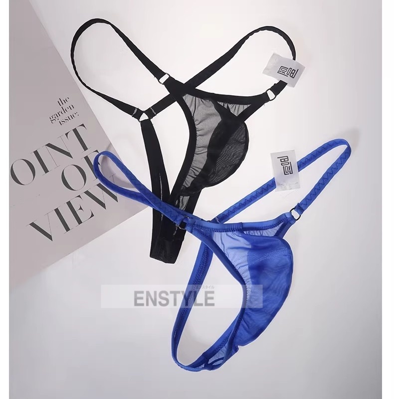 メンズTバック リング付き フルシーム 軽量超薄 シースルー 男性下着 セクシーインナー エンスタイル enstyle ay728dk