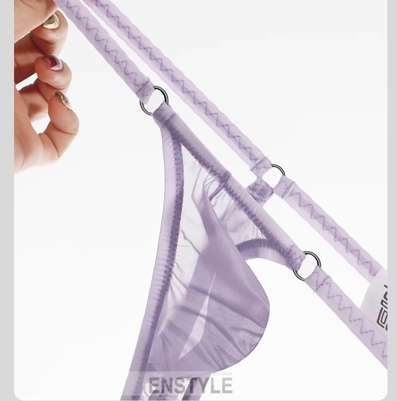 メンズTバック リング付き フルシーム 軽量超薄 シースルー 男性下着 セクシーインナー エンスタイル enstyle ay728dk