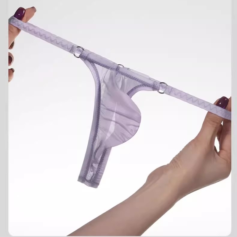 メンズTバック リング付き フルシーム 軽量超薄 シースルー 男性下着 セクシーインナー エンスタイル enstyle ay728dk