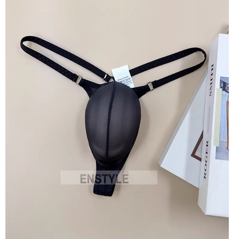 メンズTバック リング付き フルシーム 軽量超薄 シースルー 男性下着 セクシーインナー エンスタイル enstyle ay728dk