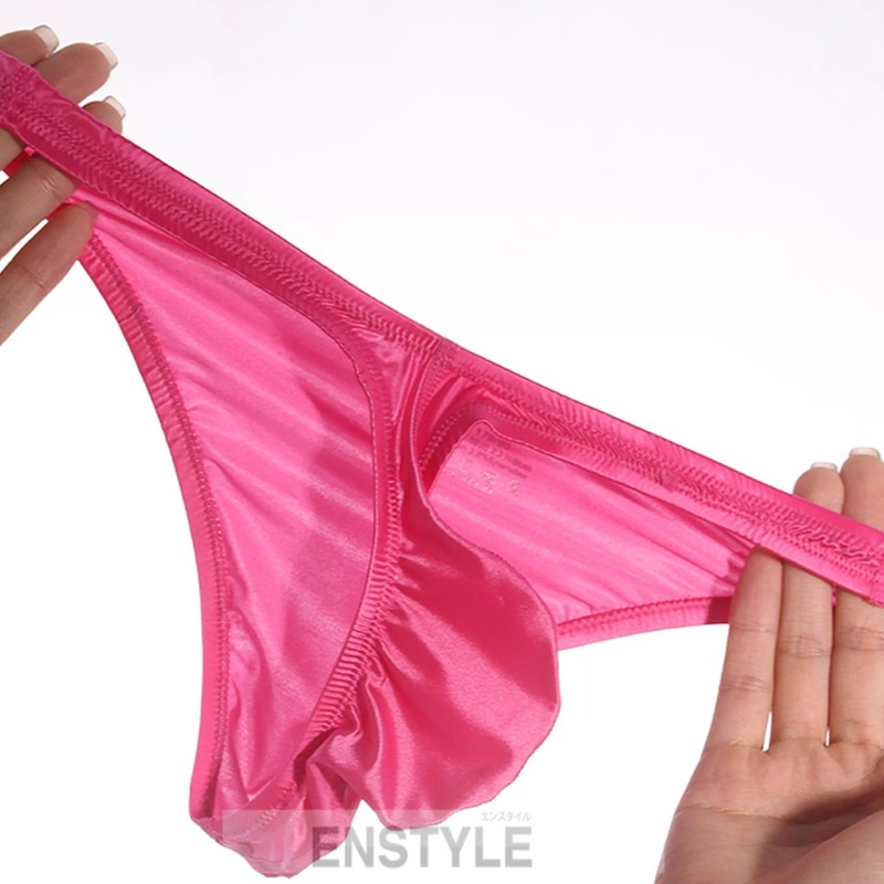 メンズビキニ フロント細め ハーフバックサテン風 男性下着 ローライズ セクシーインナー enstyle エンスタイル ay901sj