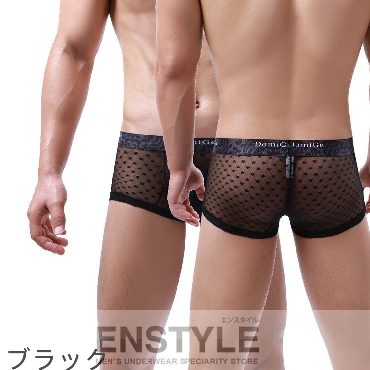 ボクサーパンツ 男性下着 メンズ インナー レース シースルー エンスタイル dg12