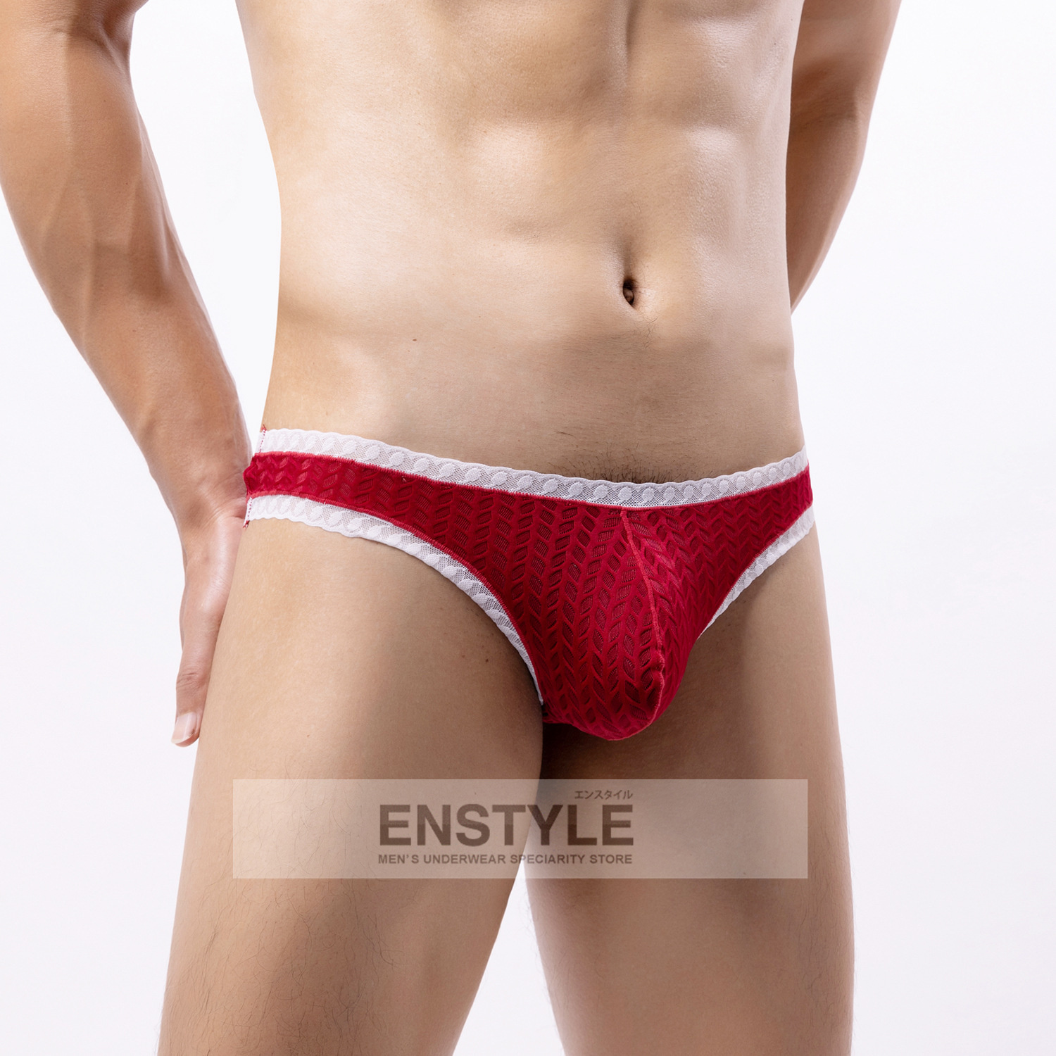 メンズビキニブリーフ 前後同型 リオバックレース 男性下着 セクシー下着 インナーenstyle エンスタイル nk-b883