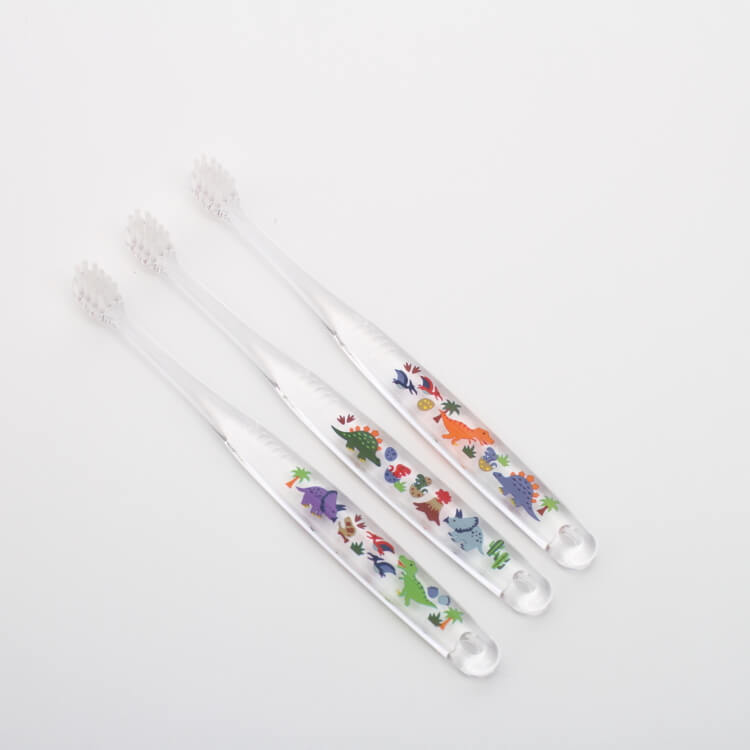 春早割 乳児用歯ブラシ ディノサウルス クリア歯ブラシ3本セット TBCR4T はぶらし ハブラシ はみがき ハミガキ 歯磨き 生えはじめ 