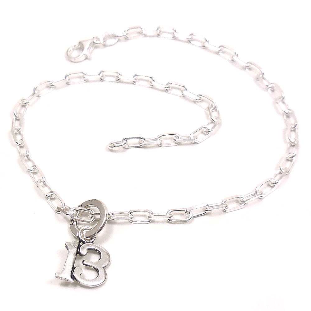 entiere（アンティエーレ） アンクレット シルバー925 ラッキー13 数字