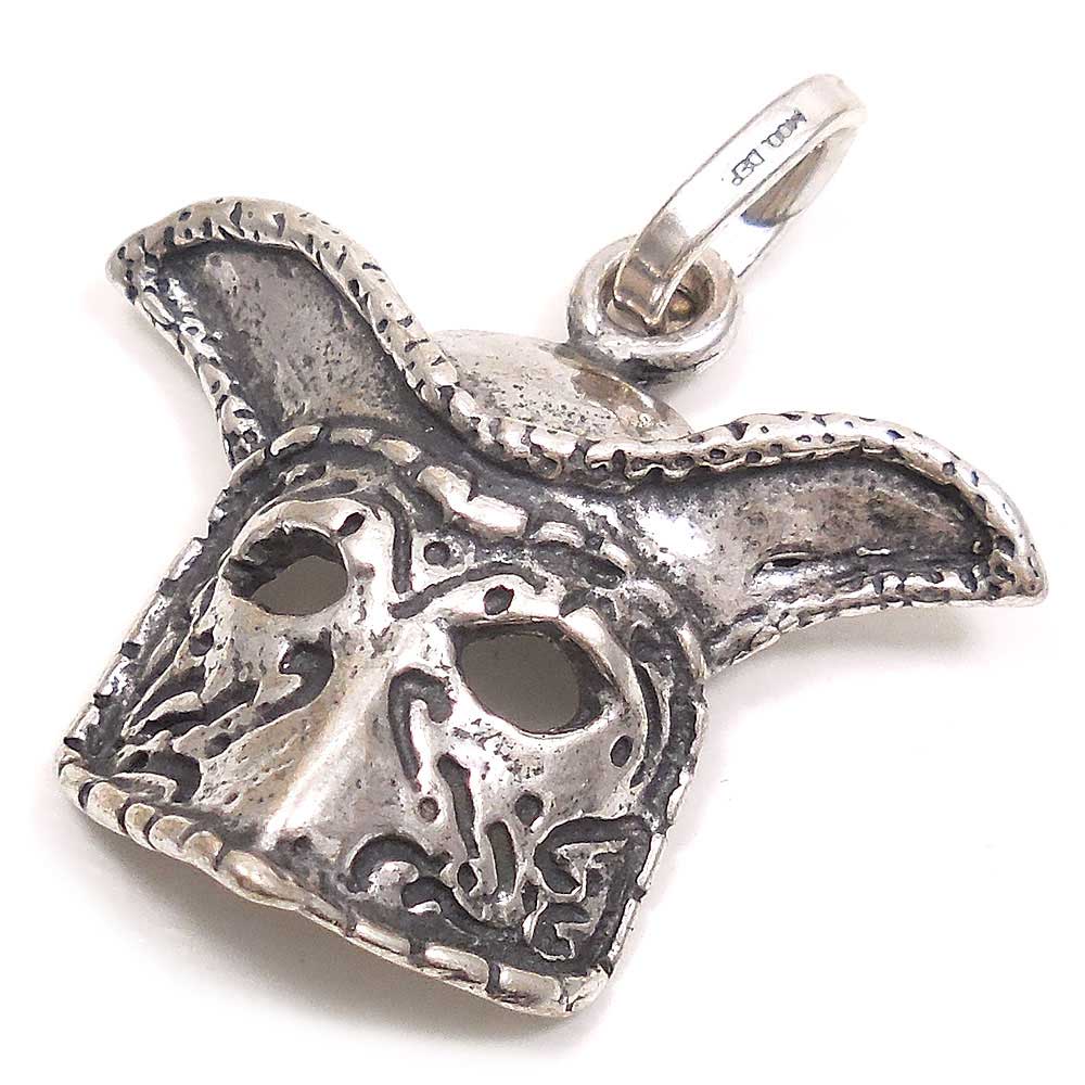 チャーム ペンダントトップ シルバー925 ベネチアンマスク 中世の帽子