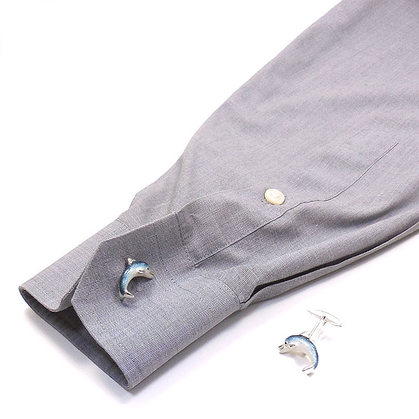 カフスボタン カフリンクス シルバー925 イルカ イタリア製 サツルノ