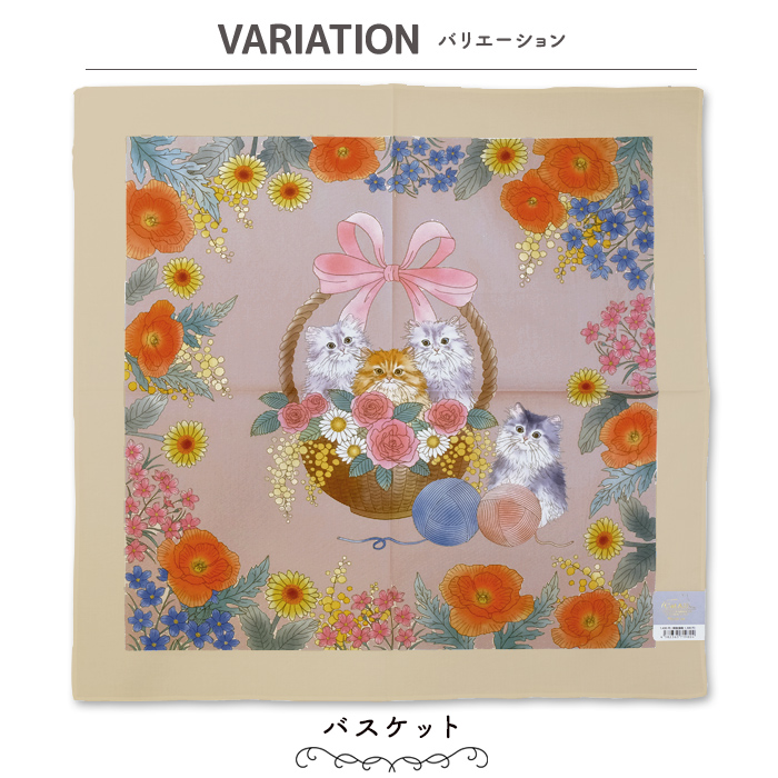 nicott（ニコット） 大判 ハンカチ CatAll ネコハンカチ 48×48