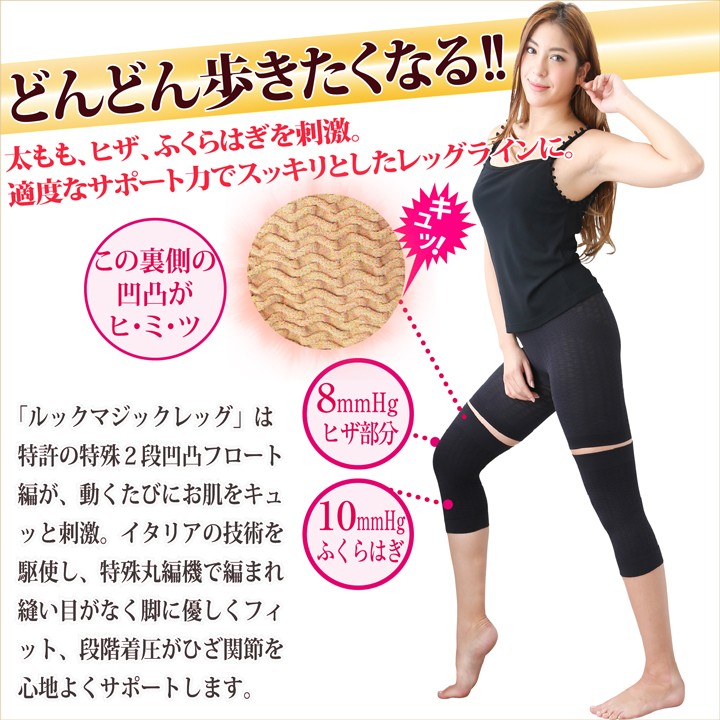 ひざサポーター 膝 サポート 安定 ルックマジック レッグ 100デニール