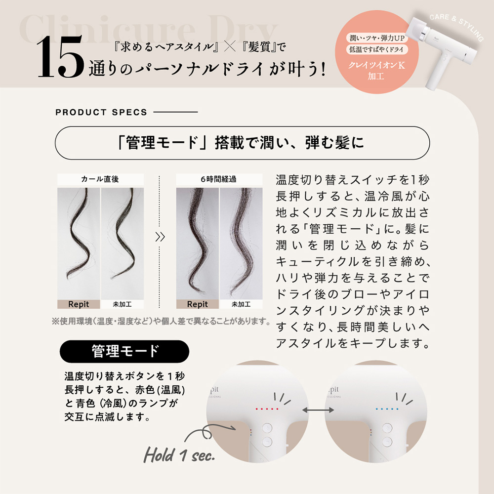 CREATEs（クレイツ） レピ クリニキュアドライ メーカー保証付き Repit