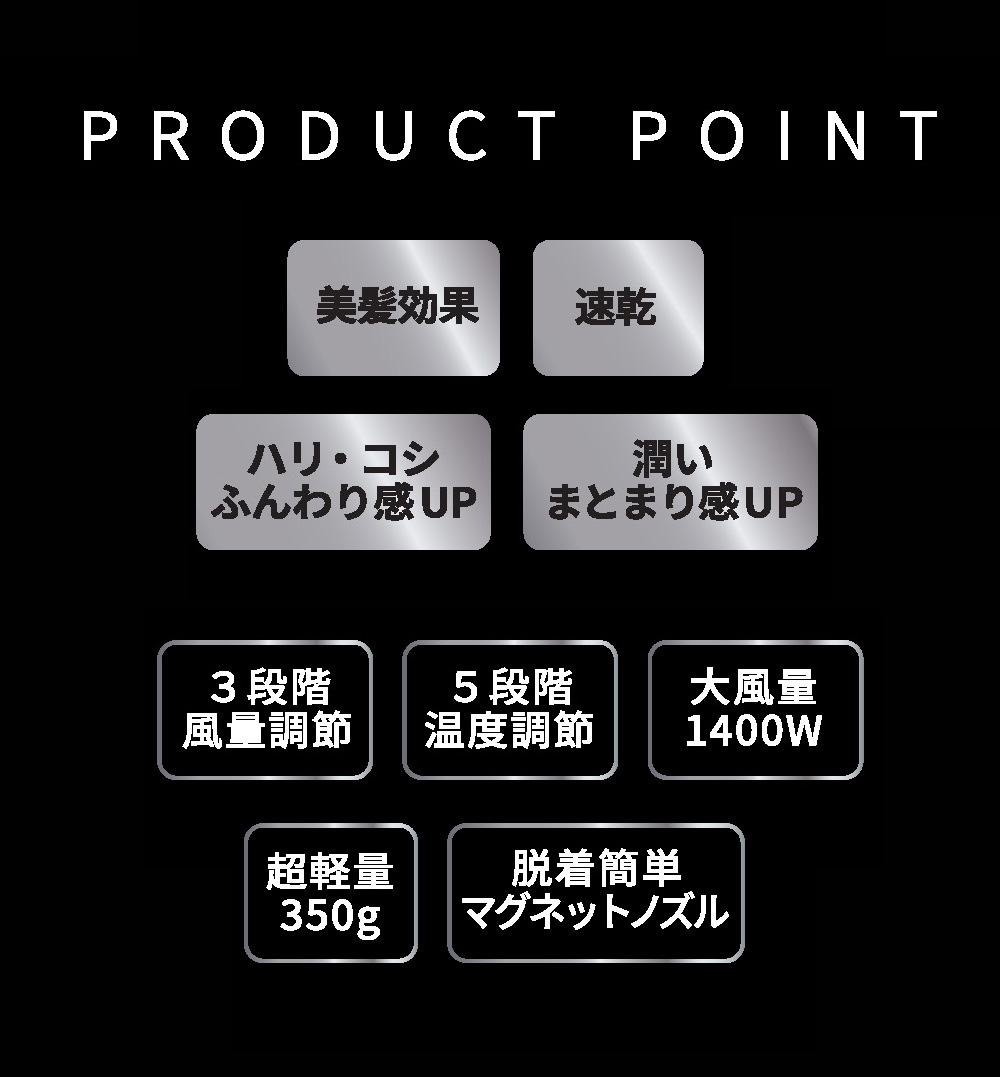 マグネットヘアプロ ドライヤーゼロプラス MAGNETHairPro Dryer0＋ 大 