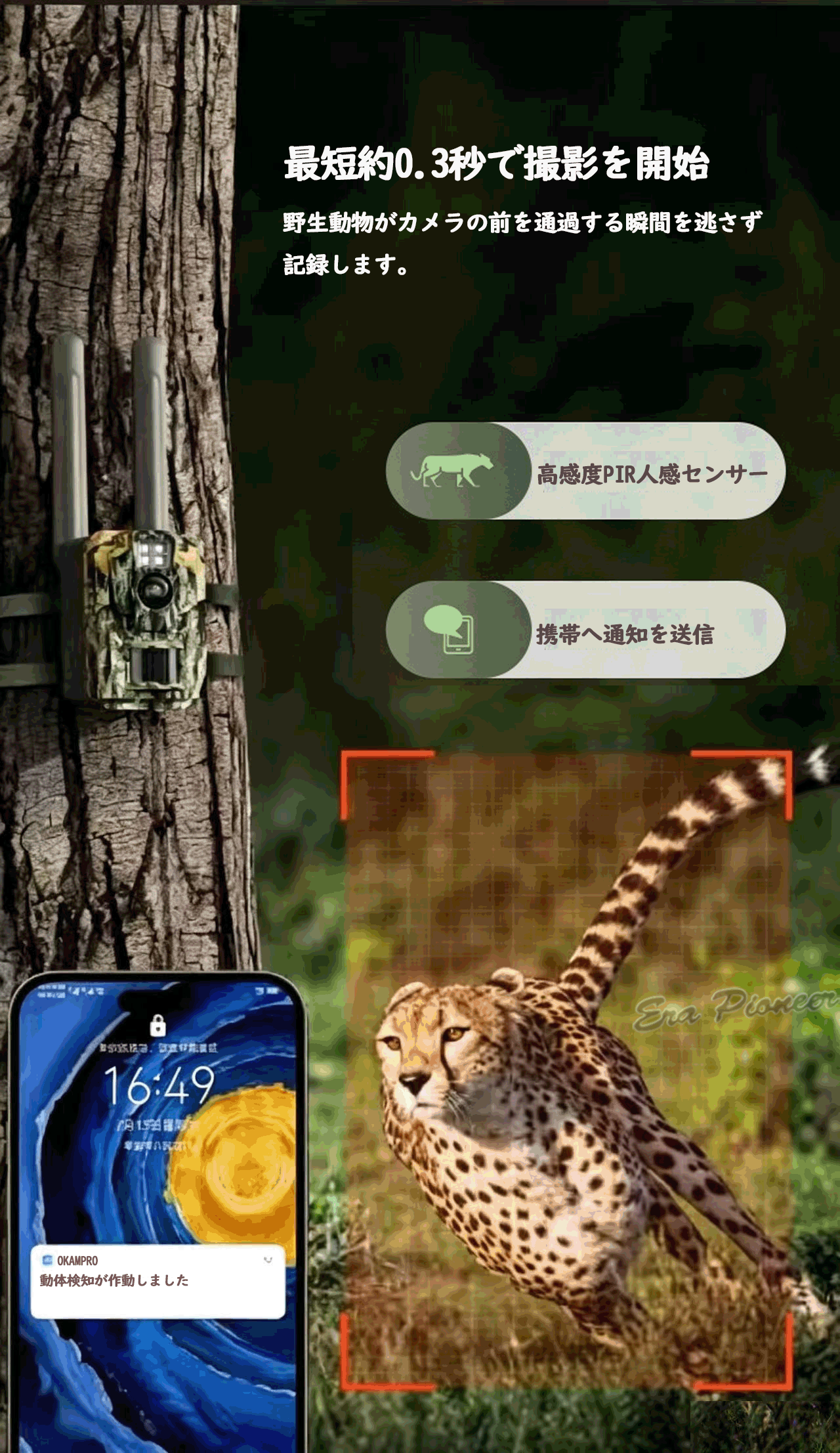 2K 4G トレイルカメラ 野生動物観察 防犯カメラ 遠隔監視カメラ