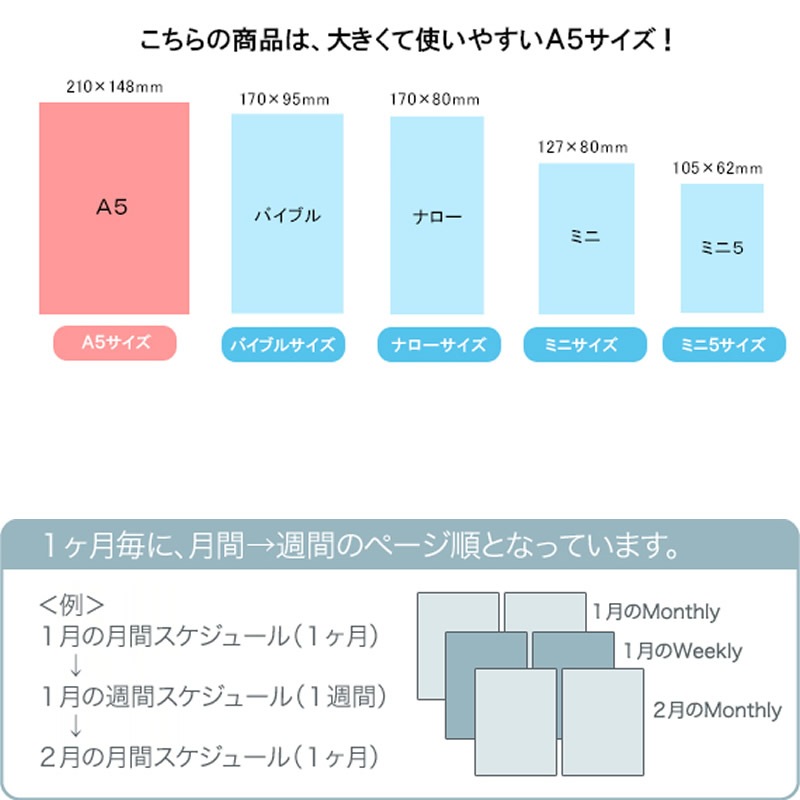 KNOX/ノックス 2026年 システム手帳リフィル A5サイズ 見開き1ヵ月間