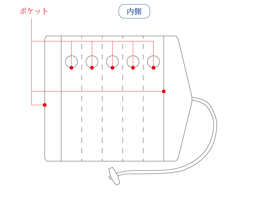 ASHFORD レッドサークル マルチペンケース ホワイト レッドサークル マルチペンケース [8722] 革小物 ASHFORD