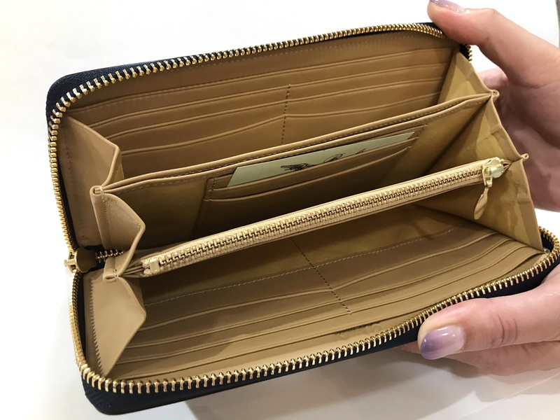 Brelio/ブレイリオ 長財布 本革 コードバン ラウンドジップ カード