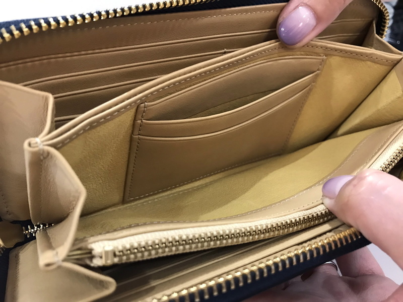 Brelio/ブレイリオ 長財布 本革 コードバン ラウンドジップ カード