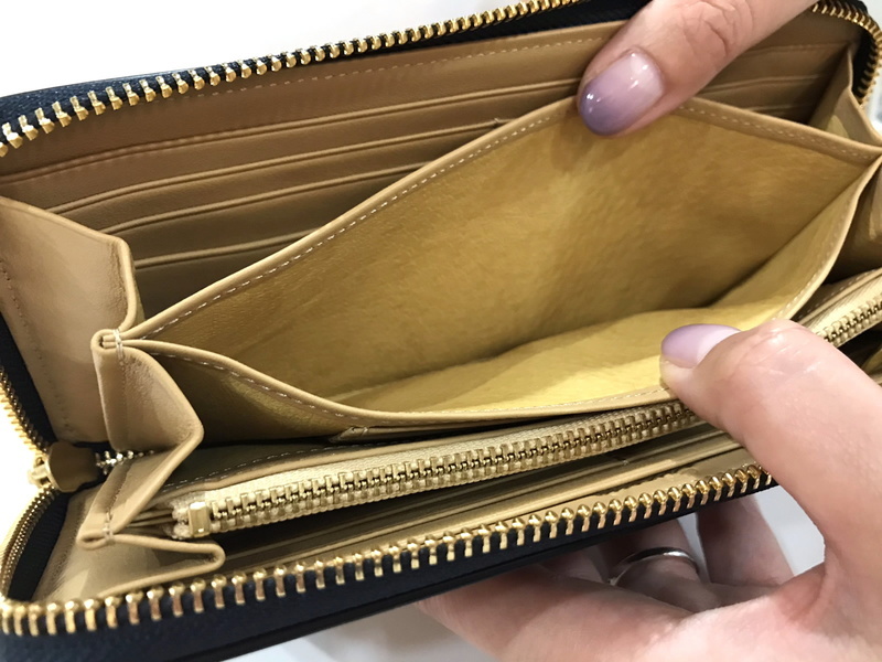 Brelio/ブレイリオ 長財布 本革 コードバン ラウンドジップ カード