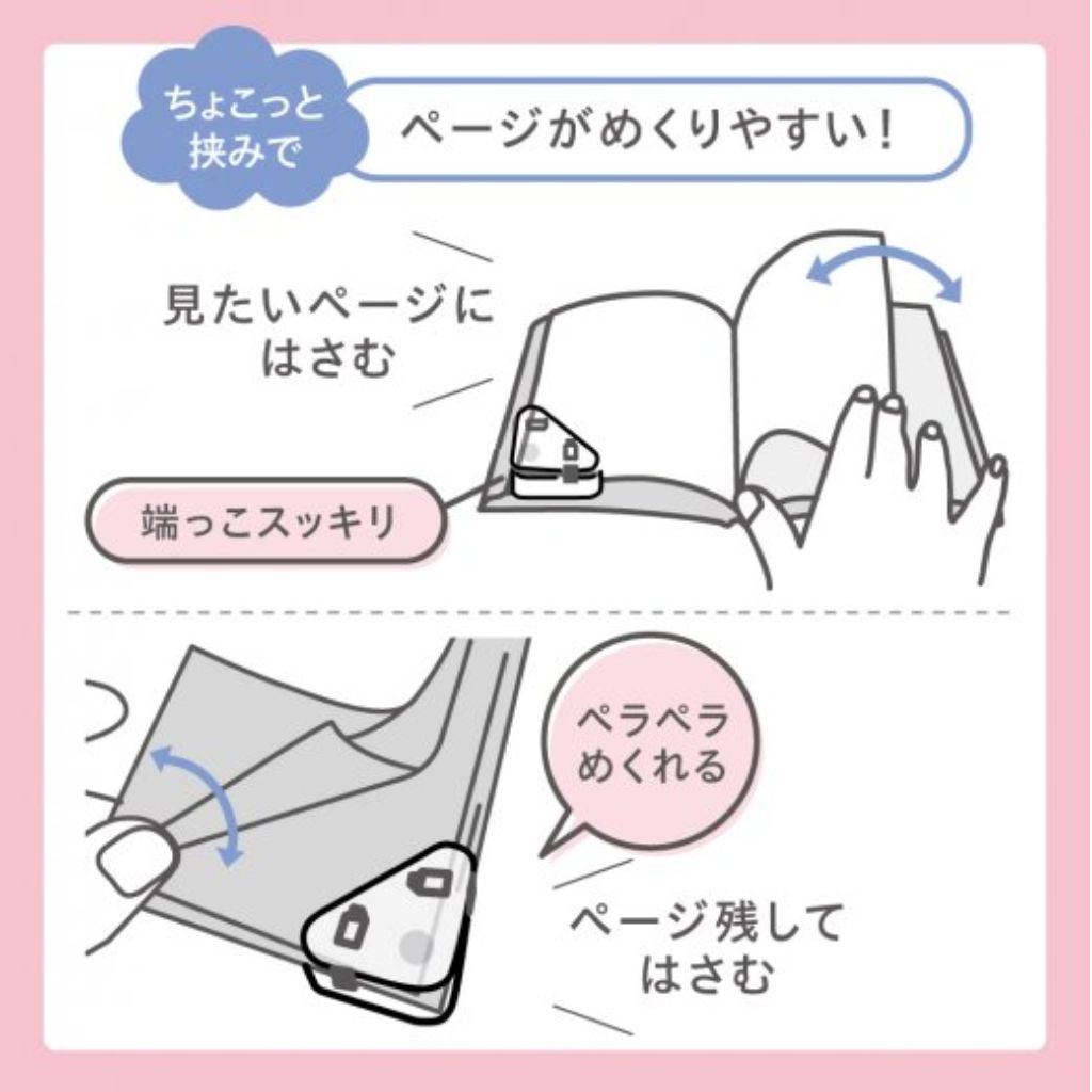 ソニック カドノオモクリップ 2個入 ブックストッパー クリア 見やすい