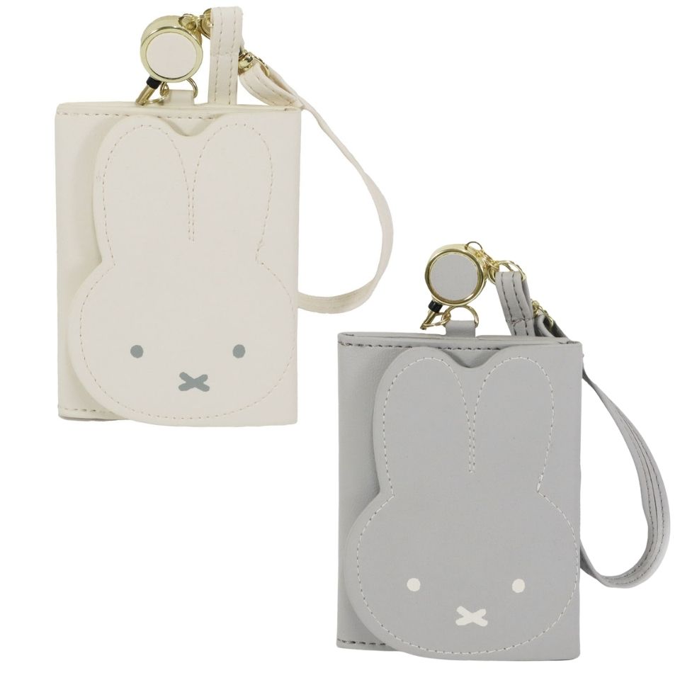 ミッフィー パスケース 3つ折り リール付 フェイスシリーズ 通勤通学用