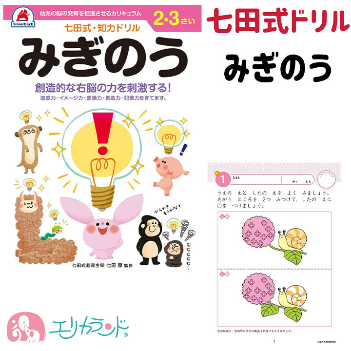 七田式ドリル みぎのう ドリル ワーク 知力ドリル 知育 勉強 保育園