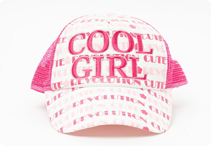 帽子 メッシュキャップ ハート 黒 ブラック ピンク かわいい 52cm 54cm