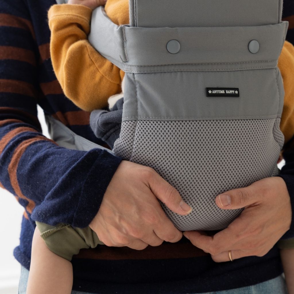 抱っこ紐 だっこ紐 紐式 昔ながら 子守帯 グレー メッシュ 肩紐ワイド