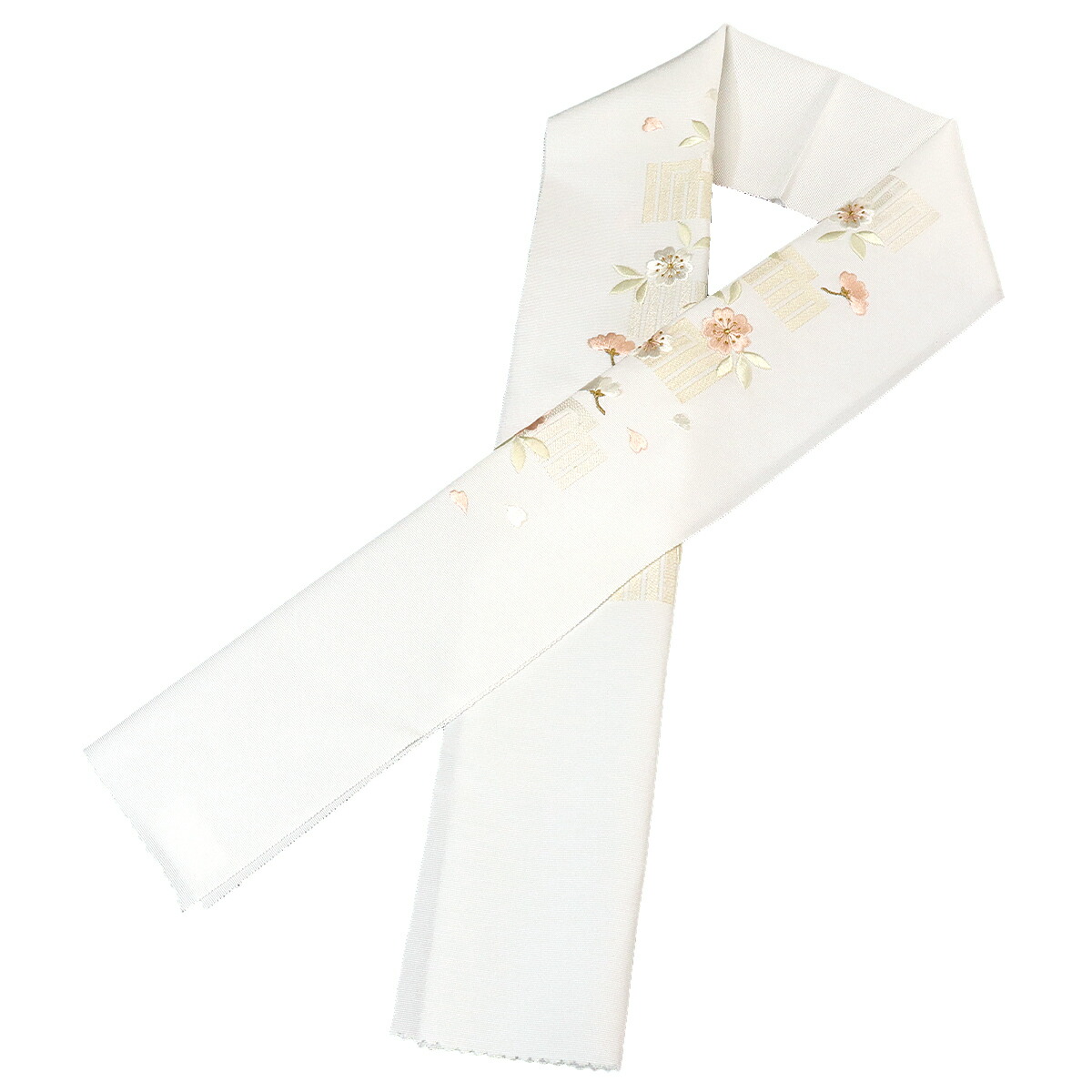 504mu77◆ややふくよか 長襦袢 源氏香 正絹 半衿付◆美品 刺繍半衿付き正絹長襦袢-Lサイズ No.ZA-5707-03のレンタル