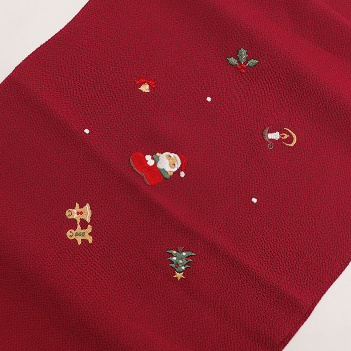衿秀 公式 帯揚 帯揚げ おびあげ Xmas クリスマス サンタ 正絹 日本製
