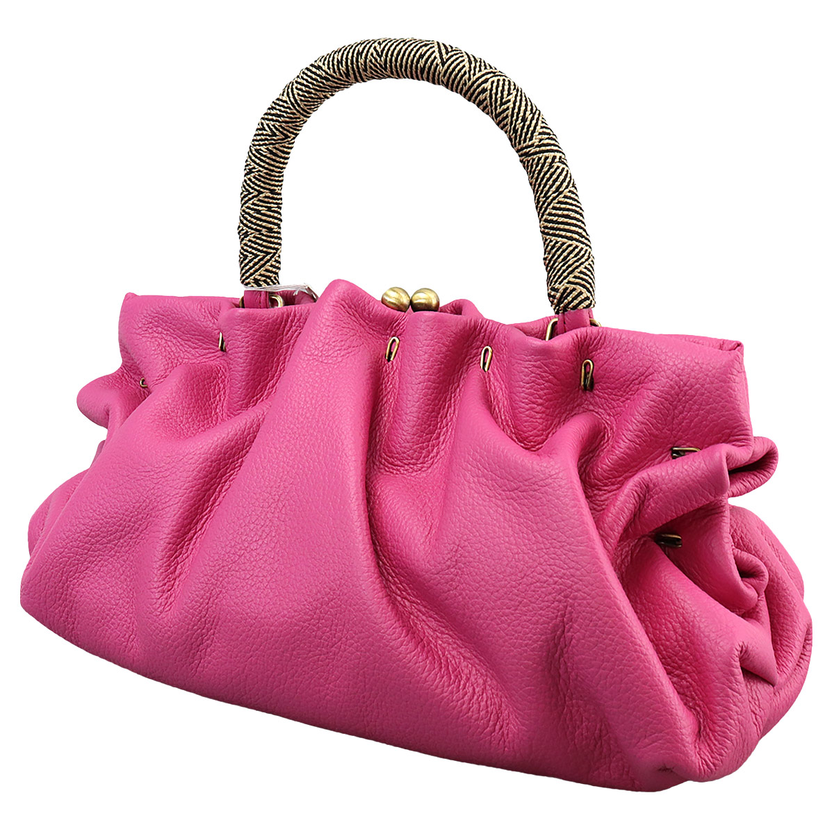 衿秀 公式 バッグ 和装 着物 ばっぐ bag がま口 正絹 皮 牛革 日本製 和装小物 和小物 えりひで 襟の衿秀の画像