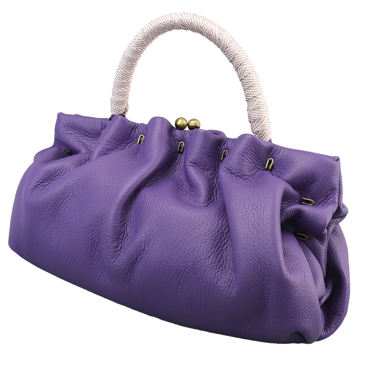衿秀 公式 バッグ 和装 着物 ばっぐ bag がま口 正絹 皮 牛革 日本製 和装小物 和小物 えりひで 襟の衿秀の画像