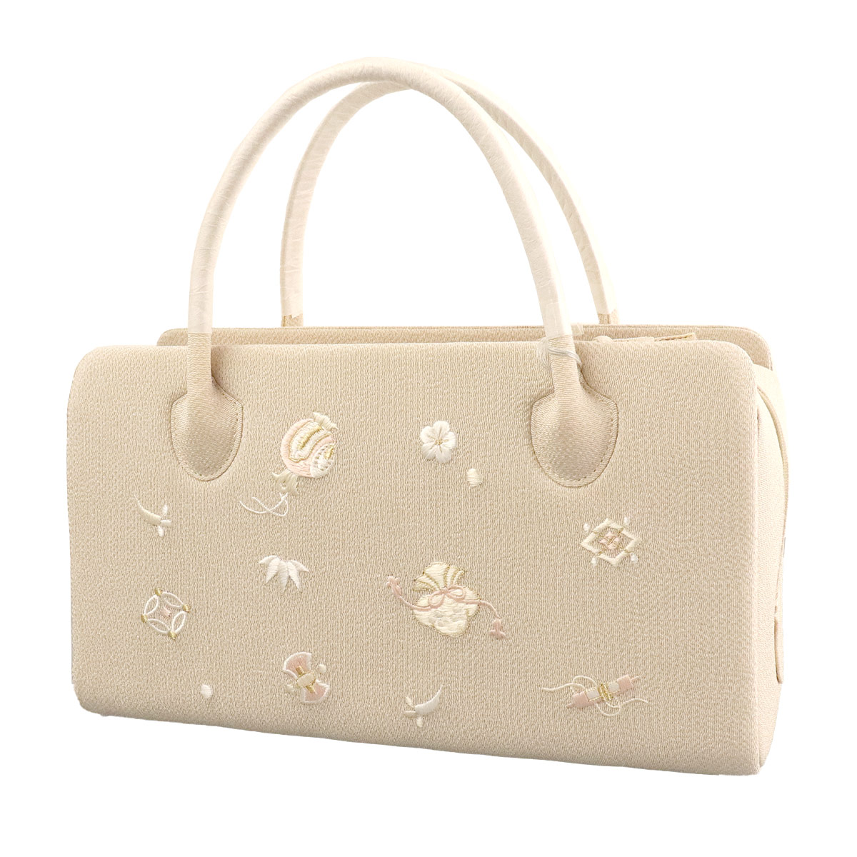 衿秀 公式 バッグ 利休 日本製 縮緬 宝尽くし 刺繍 正絹 ばっぐ bag 刺繍 吉祥紋様 着物 きもの 和装小物 和小物 えりひで 襟の衿秀の画像
