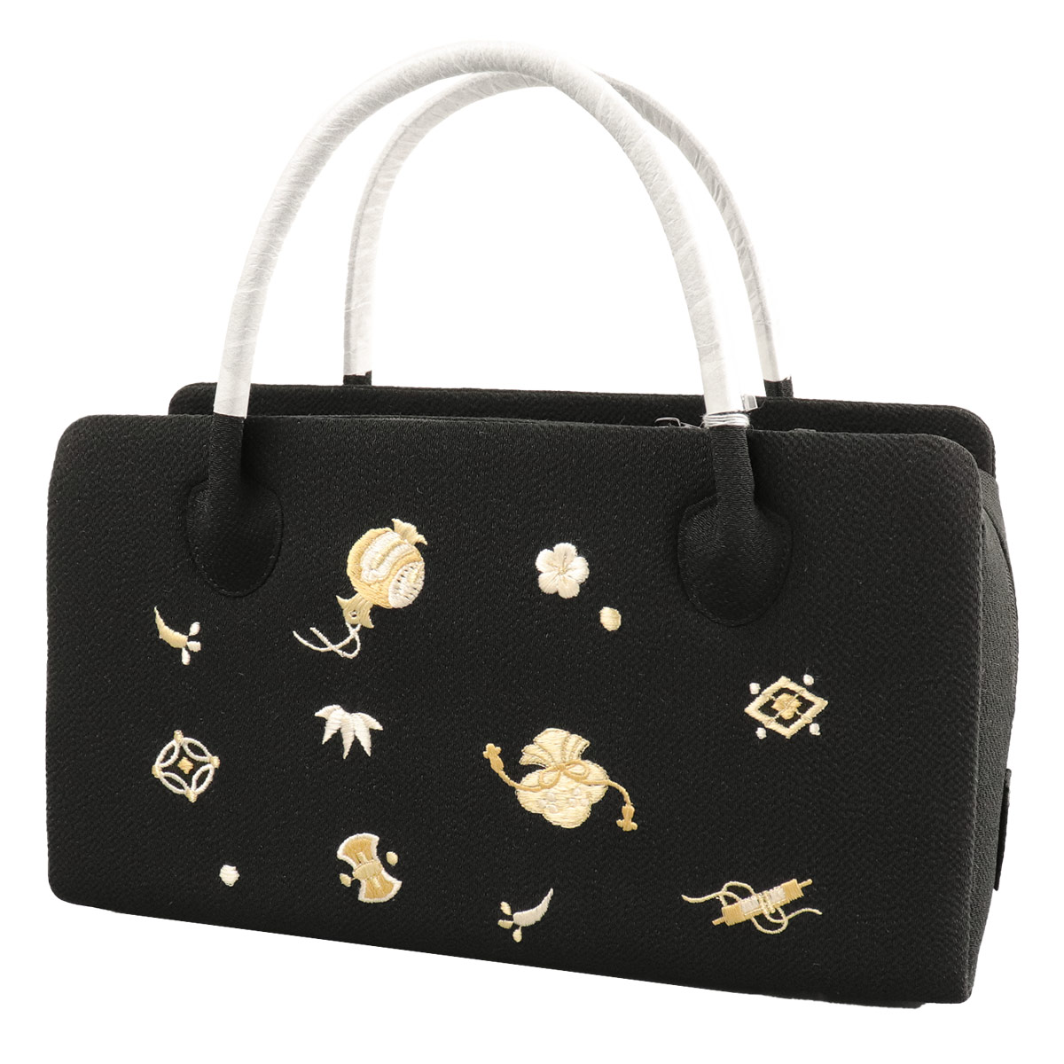 衿秀 公式 バッグ 利休 日本製 縮緬 宝尽くし 刺繍 正絹 ばっぐ bag 刺繍 吉祥紋様 着物 きもの 和装小物 和小物 えりひで 襟の衿秀の画像