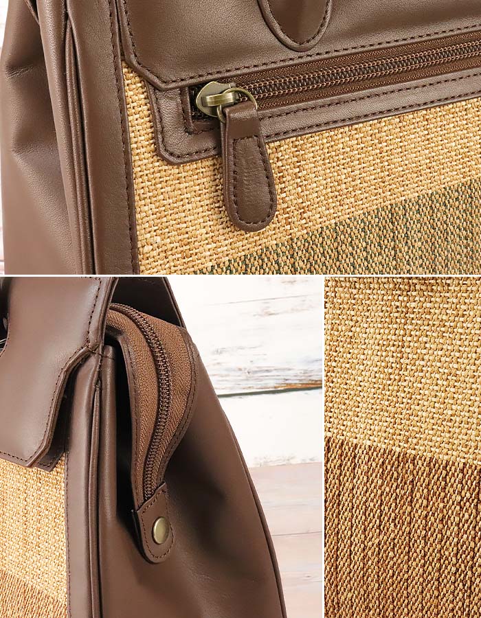 衿秀 公式 バッグ 和装 着物 ばっぐ bag 絹科布 科布 牛革 夏 年中