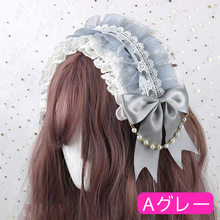 ロリータ カチューシャ (h122#) 当日発送 3type 20color ヘッドドレス