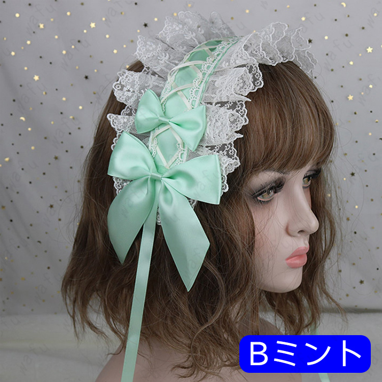 ロリータ カチューシャ (h122#) 当日発送 3type 20color ヘッドドレス