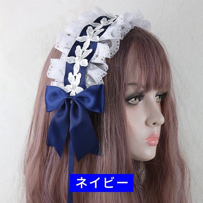 ゴスロリ・ロリータ リボン　カチューシャ カチューシャ リボン 19colors ヘアアクセサリー 髪飾り かみどめ