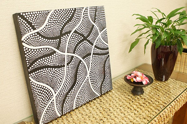 バリ絵画 ドットアート 40×40 Obk 絵画 インテリア おしゃれ