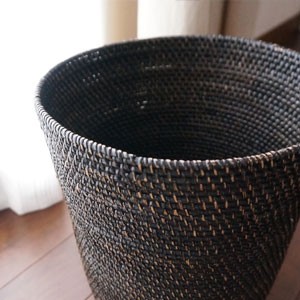 ラタン ブラックウォッシュ 鉢カバー 7号 バスケット 北欧 ラタン ブラックウォッシュ 鉢カバー 7号 バスケット 北欧
