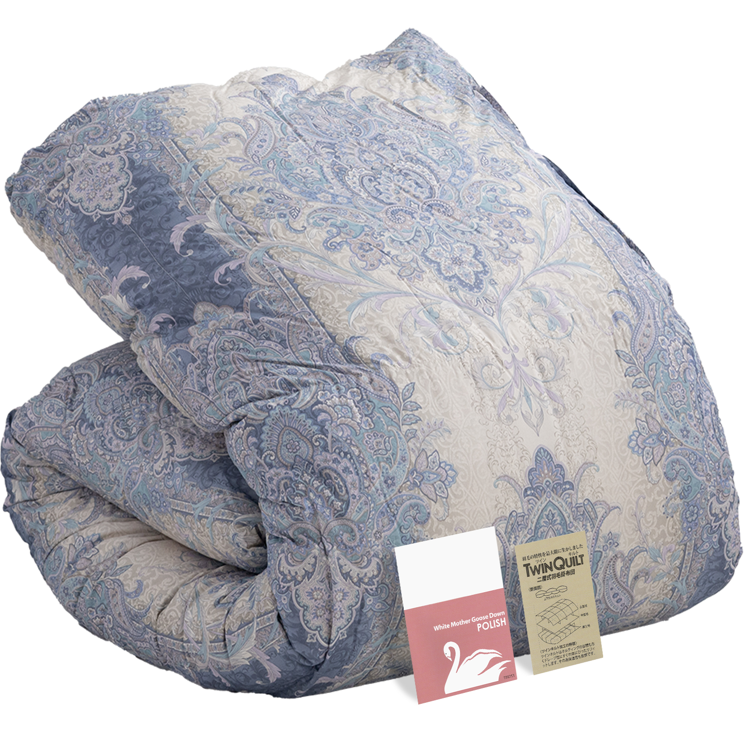 羽毛布団 シングル ポーランド ホワイトマザーグース CH92534 PI 羽毛布団 二層式 シングル ポーランド産ホワイトマザーグース95